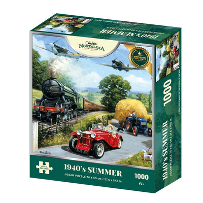 1940's Steam Train, Panes, Car & Tractor Jigsaw Puzzle 1000 Piece-Boxed