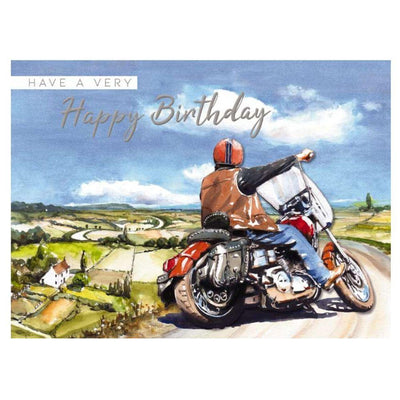 3D Harley Davidson Style Motorcycle Birthday Card