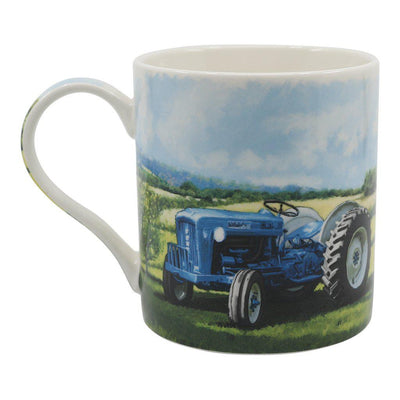 Blue Fordson Classic Tractor Mug Left View