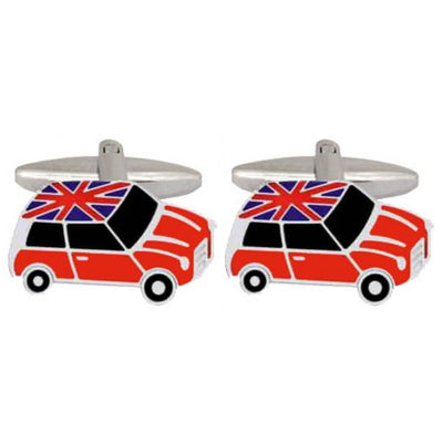 Classic Mini Car Cufflinks With Union Jack Roof Gifts Presents