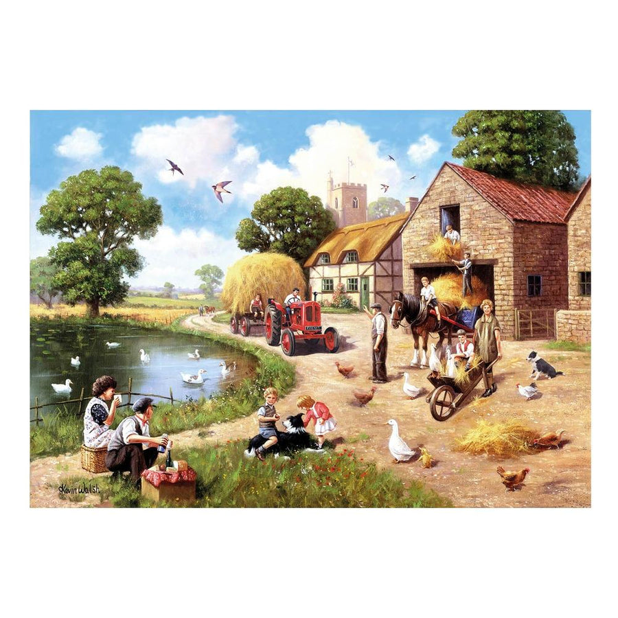 David Brown Classic Red Tractor Harvest Time Jigsaw Puzzle 1000 Piece-Boxed