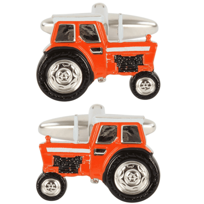 Orange Farm Tractor Cufflink Presents
