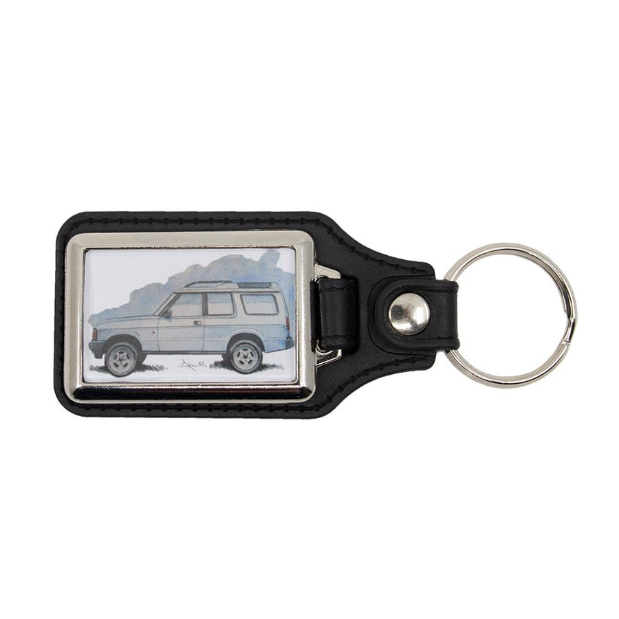 Land Rover Discovery Mk1 Metal & Leatherette Keyring
