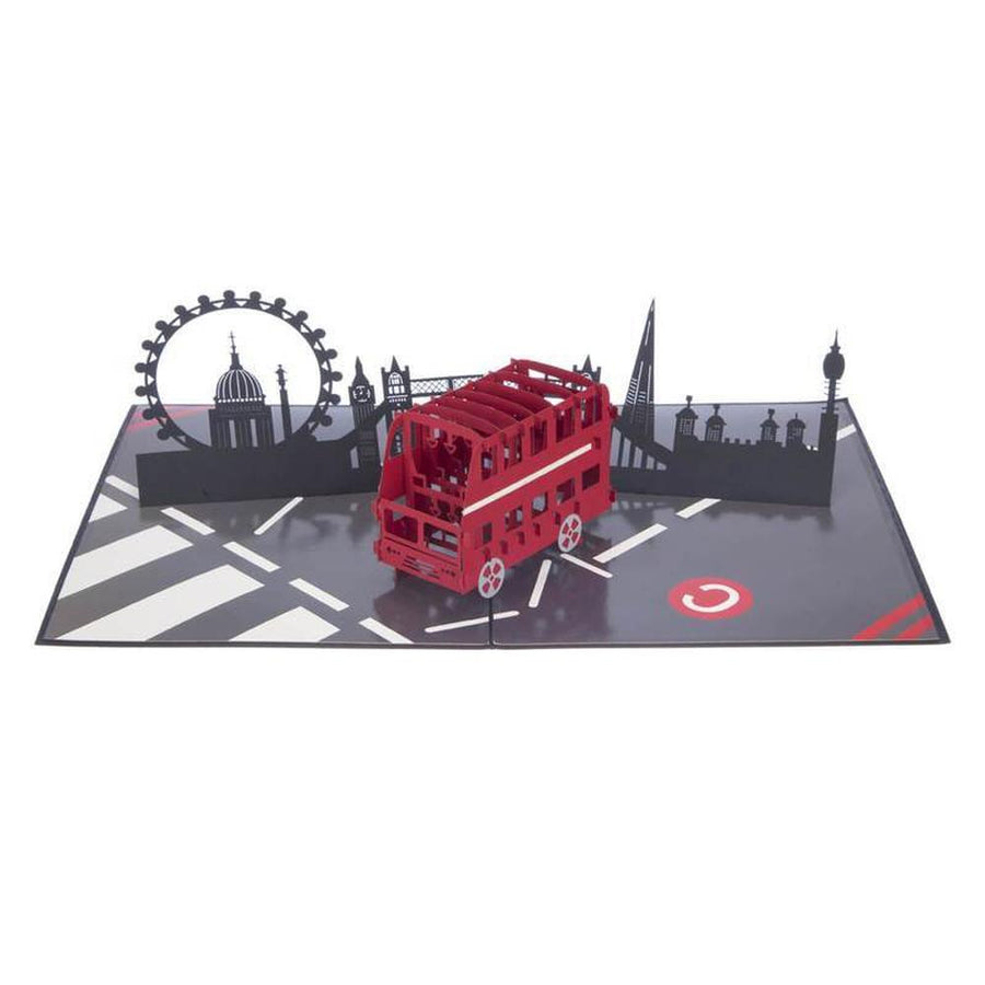 London Double Decker Red Bus Pop Up 3D Greetings Card