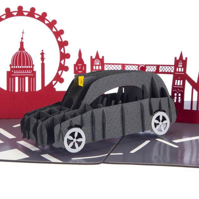 London Taxi Black Cab Pop Up 3D Greetings Card