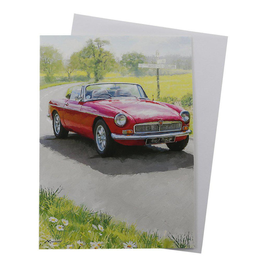 Red MGB Roadster Convertible Classic Car Birthday Card