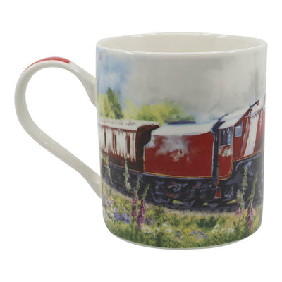 Red Steam Train Locomotive Mug Left Hand View
