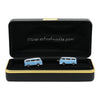 Classic Blue VW Campervan Camper Cufflinks in quality leatherette gift box