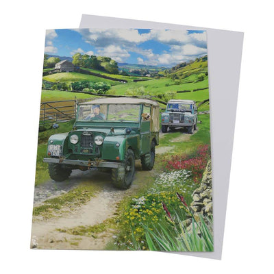 Classic Series 1 and Series 2 Land Rovers Birthday Card