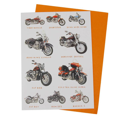 Harley Davidson Motorcycle Birthday Greetings Card