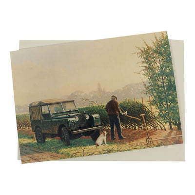 Land Rover Series 2 Hedgelaying Birthday card