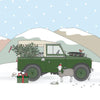 Green Land Rover Series 2 Farm 4x4 Christmas Card