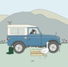 Land Rover Series 3 Blue Farm 4x4 Birthday Fathers Day Card