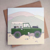 Green Land Rover Series 2 Farm Vehicle Greetings Birthday Fathers Day Card
