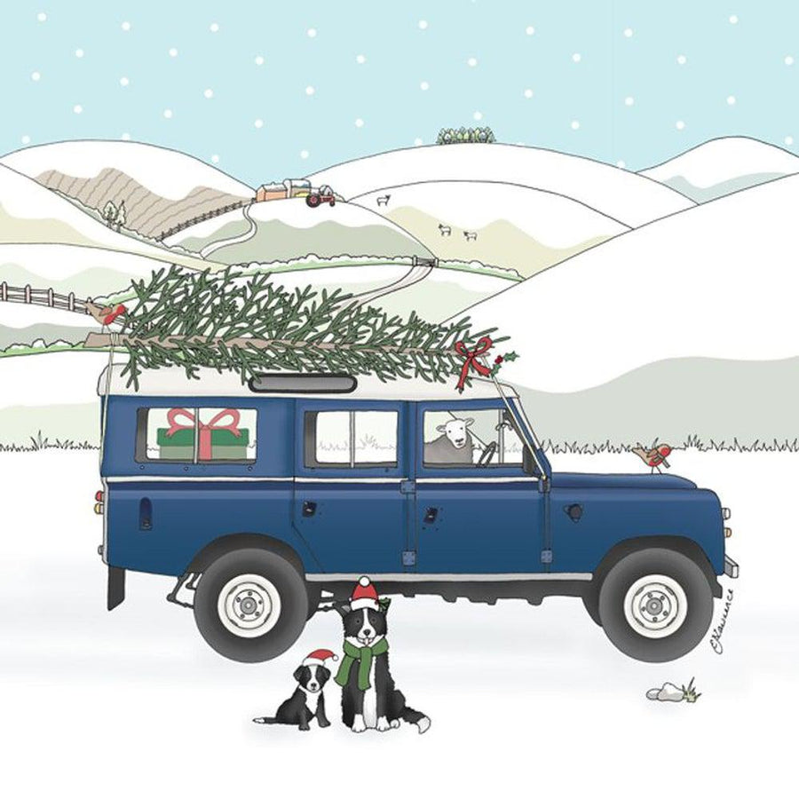 Land Rover 109 Long Wheel Base Christmas Card