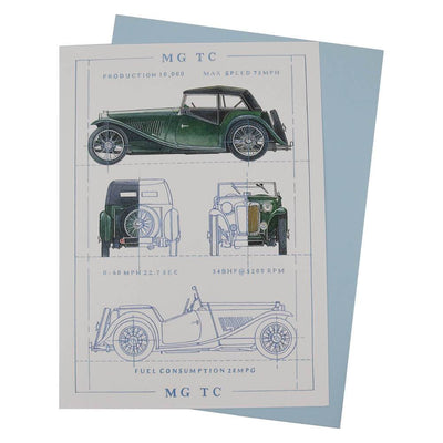 MG TC Classic Car Greetings Card