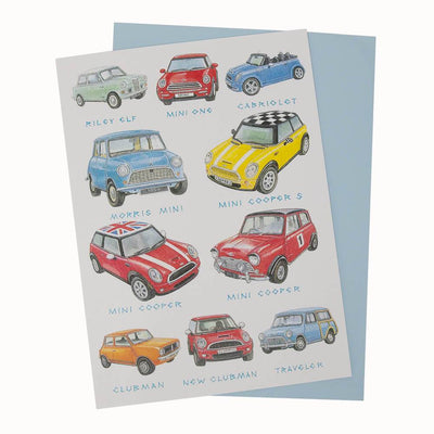 Mini Classic & Modern Cars Birthday Greetings Card