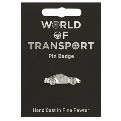 Porsche Style Sports Car Pewter Pin Badge