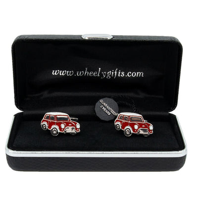 Classic Red Mini Cufflinks In Luxury Presentation Gift Box