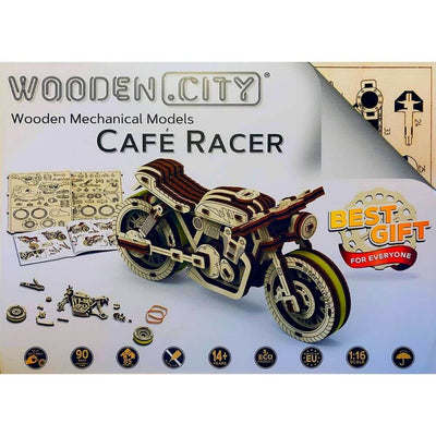 Wooden City Cafe Racer Mechanical Model Kit